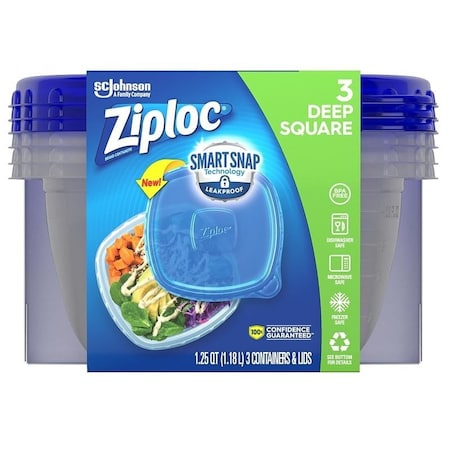 Ziploc 70937 Food Storage Container, 32 oz Capacity, Plastic, Clear, 618 in L, 618 in W, 338 in H 831